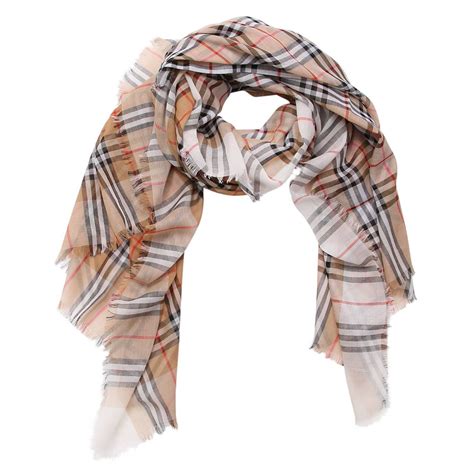 burberry women's scarves white